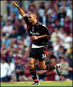 John Fortune celebrates his goal