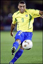 Ronaldo in action for Brazil in the World Cup
