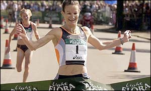 Ireland's Sonia O'Sullivan competed in the Dublin Marathon in 2000