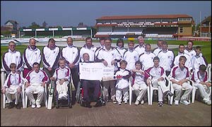 Somerset disabled cricketers line up at Taunton