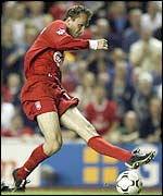 Dietmar Hamann scores for Liverpool