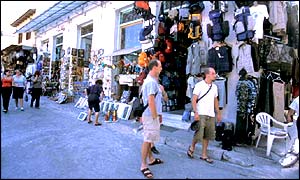 Tourists in Greece