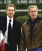 Prime Minister Tony Blair in US with President George Bush