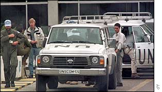 UN weapons inspectors in Baghdad, November, 1998