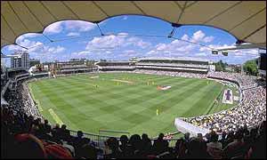A view of Lord's from the top of the Mound Stand