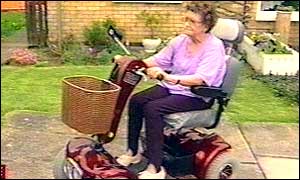 Beryl Allen on her new scooter