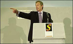 Tony Blair at the Sedgefield press conference