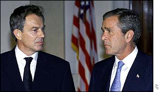 Tony Blair and George Bush
