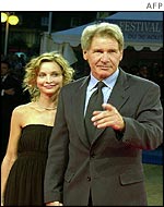 Calista Flockhart and Harrison Ford