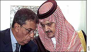 Arab League Secretary General Amr Moussa with Saudi foreign Minister Saud al-Faisal 