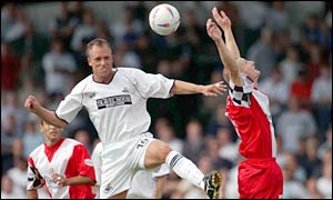 Swansea's David Moss brings the score back to 1-1 against York