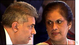 Prime Minister Wickramasinghe and President Kumaratunga