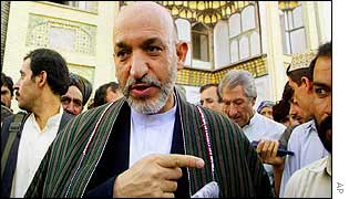 Karzai at Kandahar mosque