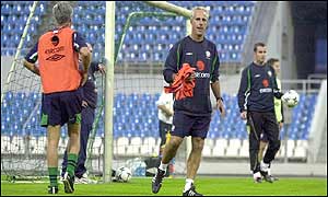 Mick McCarthy's squad trained in Moscow on Thursday evening