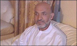 Hamid Karzai speaking to the BBC shortly after the assassination attempt