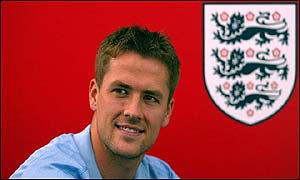 England aptain Michael Owen relaxes before Saturday's friendly against Portugal