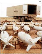 chemical warfare agent filled aerial bombs