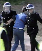Still from Orgreave coking plant during the strike