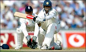 Dravid makes his seventh 50 in his ninth Test against England