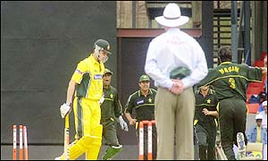 Gilchrist is out for a duck