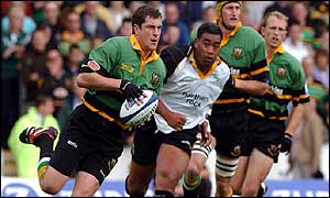 Paul Grayson tries to spark a Northampton attack