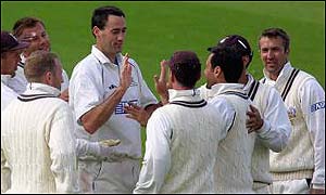 Bicknell takes a wicket