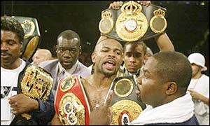 Roy Jones retains his WBC, IBF and WBA titles 