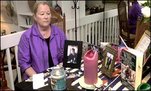 Susan Rescorla looks at tributes to her late husband