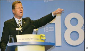 Guido Westerwelle addressing FDP conference on 8th September 2002