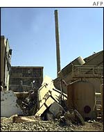 Destroyed Iraqi nuclear site at al-Tammuz 