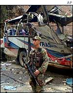 Bomb attack on bus