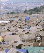 A camp for refugees from Kosovo in Macedonia