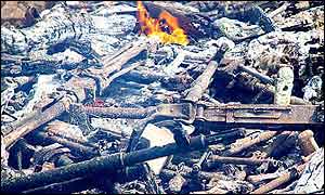 Burning weapons in Sierra Leone