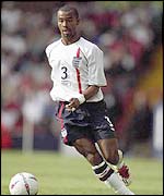 Arsenal's Ashley Cole in action for England