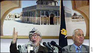 Yasser Arafat addresses the PLC