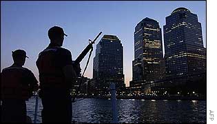 Coastguard patrol in New York harbour