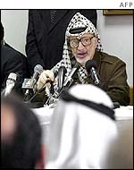 Yasser Arafat at the Palestinian Legislative Council