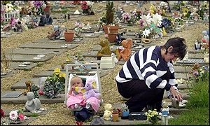 Paula Hennessy at grave of her son Charlie 