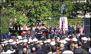 David Blunkett accepts the flag
