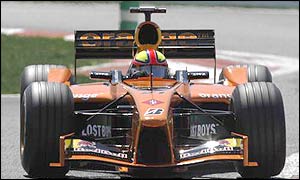 The Arrows team on the Magny-Cours circuit