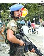 UN soldier serving in East Timor