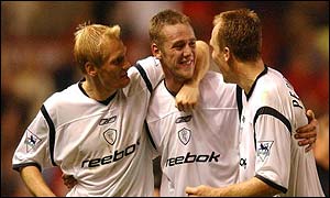 Kevin Nolan celebrates his match-winning strike