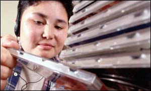 Listening to music, Corbis