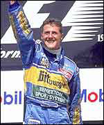 Michael Schumacher wins the German Grand Prix with Benetton in 1995