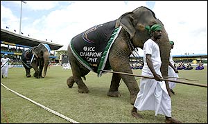 A packed crowd in Colombo await the opening ICC Champions Trophy