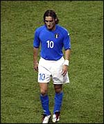 Francesco Totti is sent off against South Korea