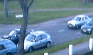 The white Mercedes car is thought to be a 190 or 300 series model
