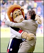 Sam Allardyce and the Bolton mascot