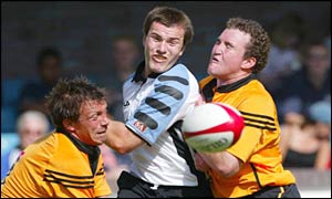 Iestyn Harris in action during a pre-season friendly