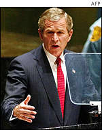 US President George W Bush said he wants to work with the UN Security Council to craft a new resolution to enforce previous measures aimed at stripping Iraq of weapons of mass destruction.